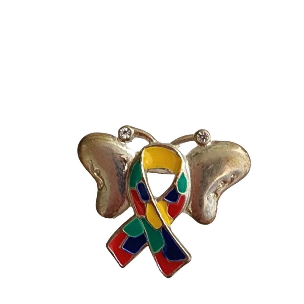 Butterfly Autism Ribbon Pin Brooch - Picture 6 of 13
